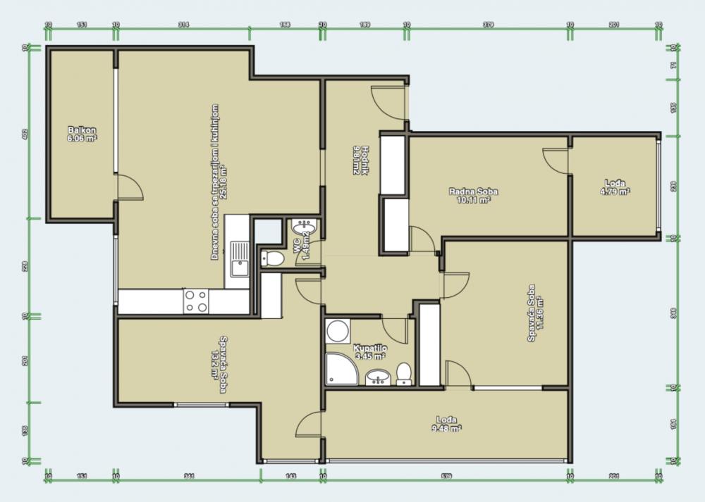 Slika 1 - Prodaja troiposobnog stana, U blizini Svetosavskog parka Niš, terasa, parking